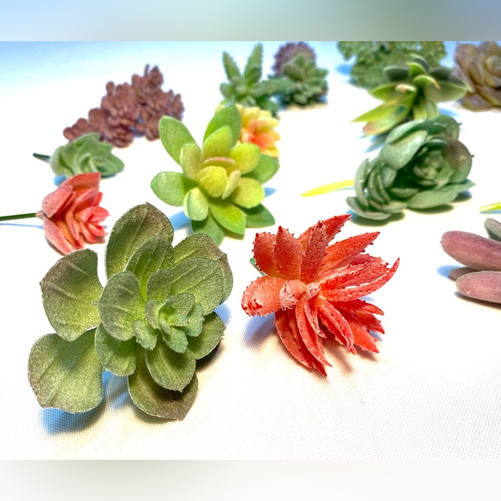Artificial 20 Succulents Plants Fake Unpotted Decoration Realistic Faux